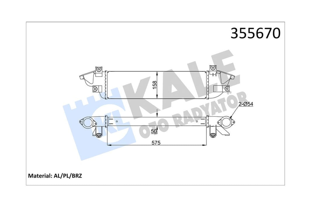 Интеркулер Mitsubishi L200, Triton Intercooler (355670) KALE OTO RADYATOR